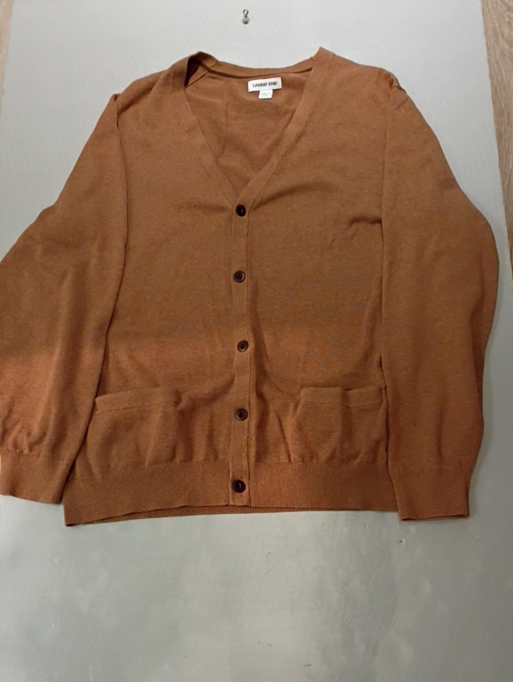 Lands' End Men's/ Women's V-Neck Brown Knit Sweater XXL